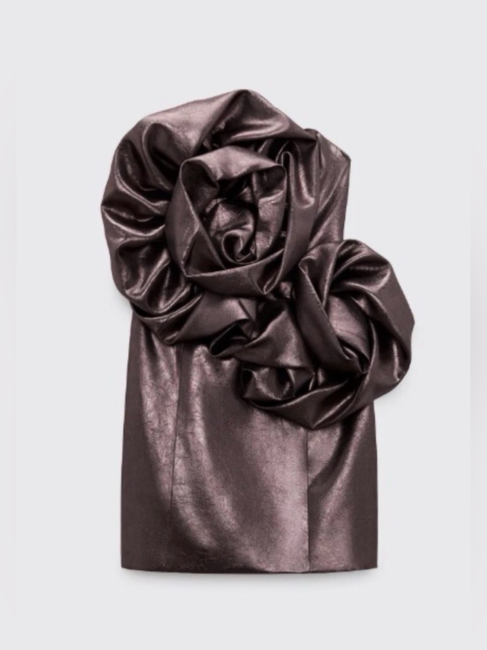 Zara Metallic Rosette Avant Garde Corset Mauve Cocktail Prom Mini Dress XS